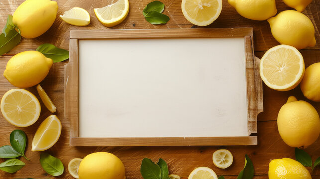 Lemonade background with white board in the middle