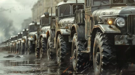 Poster Army camouflage military vehicles, military vehicles and vehicles on the war © Volodymyr Shcerbak
