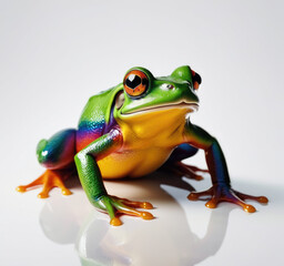 Obraz premium A frog on white isolated background. 