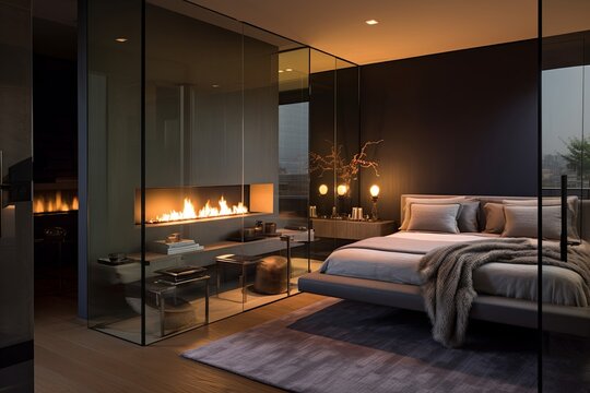 Intimate Bedroom Transformation: Small-Scale Glass Fireplaces Brilliance