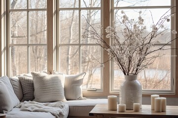 Biophilic Living Room Concepts: Farmhouse Vibe with Twig Centerpieces and Vases