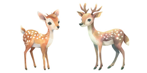cute deer watercolour vector illustration