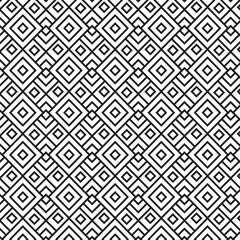 Square geometric seamless pattern. Black and white ornamental.