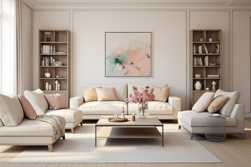 Beige Sofa Styling: Bright Pastel Living Room Inspirations & Minimalist Design