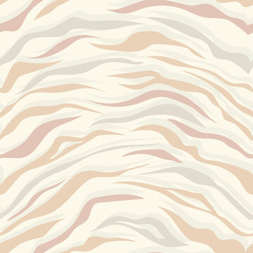Abstract tiger skin stripes in modern style hand drawn with wavy lines