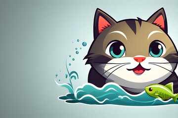 Kitten Swims Stock