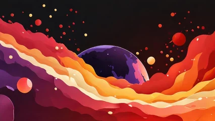 Photo sur Plexiglas Rouge background with cloud and planet