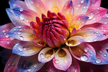 Close-up High Definition Image of Vibrant Blooming Flower with Dew Drops