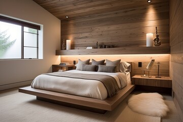 Chic Wooden Nightstands Star in Glamorous Organic Minimalist Bedroom
