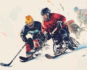 Sledge hockey game ice adrenaline resilience and teamwork