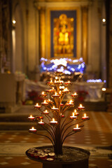 candelabrum in a church