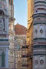 look the Dome through the Cathedral of Santa Maria del Fiore, Florence, Italy