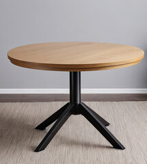 Empty beautiful round wood table - 746471383