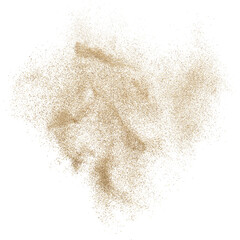 3D rendering of scattered sand granules or fine dirt on transparent background
