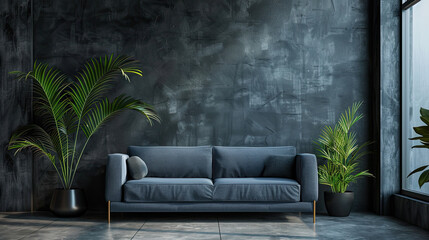 Home Interior With Elegant Sofa - 746471536