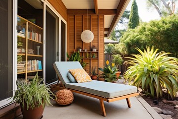 Sunlit Mid-century Modern Patio: Outdoor Reading Nook Inspirations