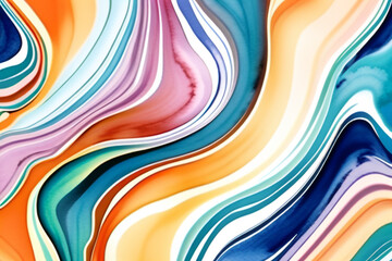 Obraz premium Closeup of abstract watercolor paint background texture with liquid fluid marbled paper texture banner texture. Generative AI (생성형 AI)