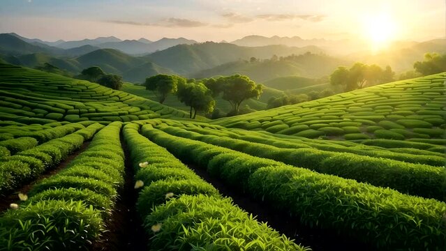 tea garden in the afternoon.