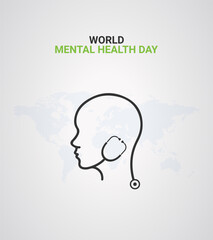 Mental Health Day,  Mental health day design for banner, poster, 3D Illustration