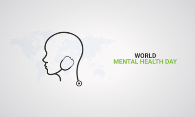 Mental Health Day,  Mental health day design for banner, poster, 3D Illustration