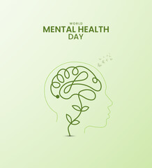Mental Health Day,  Mental health day design for banner, poster, 3D Illustration