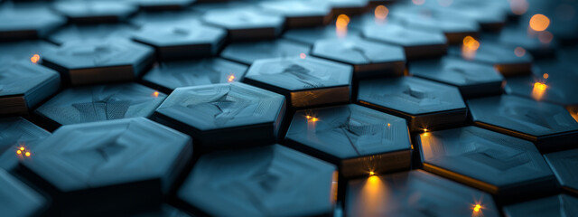 Obraz premium 3D Black Abstract Hexagons.