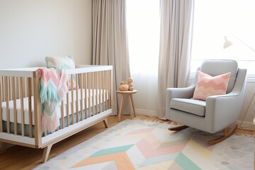 Contemporary Muted Pastel Nursery Designs: Crib & Baby Blanket Inspiration