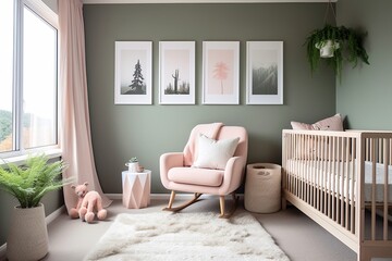 Green Plant Delights: Muted Pastel Nursery Designs for a Fresh Ambiance