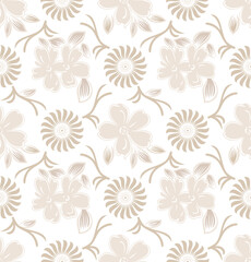 Fototapeta na wymiar Seamless damask floral wallpaper pattern design