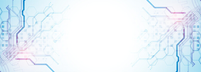 CPU concept. Circuit board. Technology abstract background. Hand drawn vector.