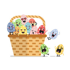 Easter eggs character in basket - 746476795