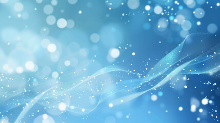 Light blue abstract background with soft smooth transparent lines and bokeh for design and presentation.