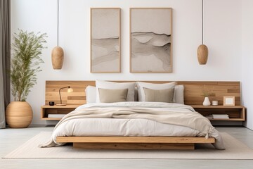 Wooden Elegance: Organic Minimalist Bedroom Ideas with Neutral Tones