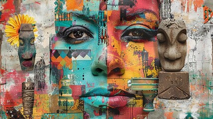 Brazilian Art Vibrancy: Street to Sculpture Collage

 - obrazy, fototapety, plakaty