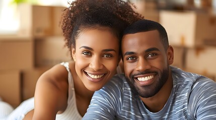 Life's Next Chapter: Couple Embracing While Unpacking in New Room