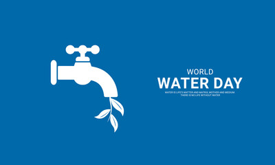 World water day. Water day banner, poster 3D Illustration