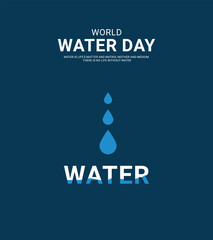 World water day. Water day banner, poster 3D Illustration