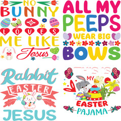 Fototapeta na wymiar Happy Easter Bundle design, Christian Easter Bundle, Easter Bunny, Retro Easter Cut Files Cricut, Good for Happy Easter tshirt design