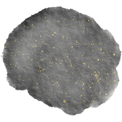 hand painted grey and black watercolor brush stroke papaer texture with gold glitter for social media highlight PNG File
