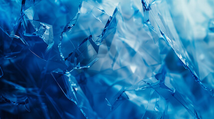Blue abstract background with shards of broken glass for design.. - 746484529