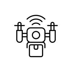 Smart drone outline icons, internet of things minimalist vector illustration ,simple transparent graphic element .Isolated on white background