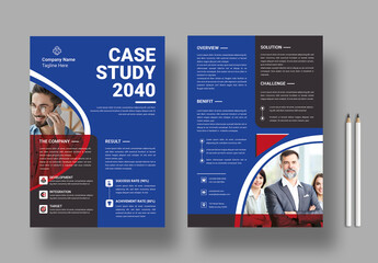 Red and Blue Business Case Study Template
