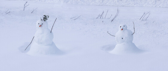 Cheering Snowmen Rooting for Climate Measures (high res, isolated)