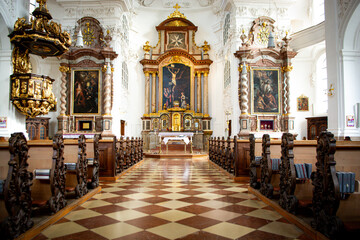 Fototapeta na wymiar Inside of the church of St. Magdalena, Altotting,, Bavaria, Germany