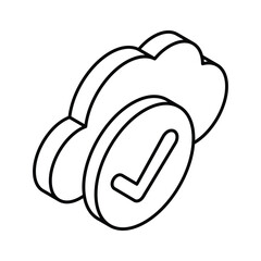 Verified cloud network isometric vector design, ready to use and download