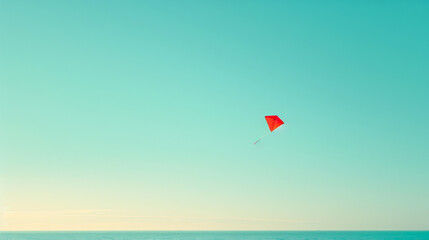 Calm Skies: Single Kite Floating Peacefully