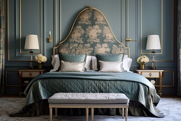 Timeless Paris Bedrooms: Plush Velvet Headboards and Rococo Details