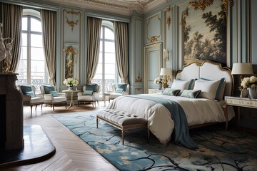 Timeless Paris Bedrooms: Plush Velvet Headboards & Rococo Chic