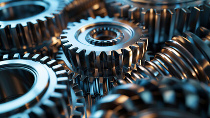 Fototapeta na wymiar metal gears in machinery