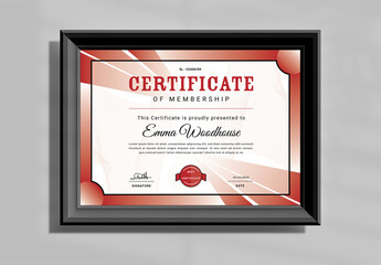Red Certificate Of Achievement Layout